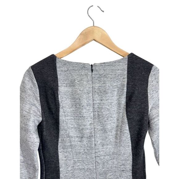 Club Monaco Mini Colorblock Dress Size 2 Gray Black Long Sleeve Cotton Blend Zip - Picture 5 of 7